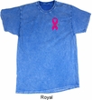 Breast Cancer Pink Ribbon Pin Pocket Print Mineral Tie Dye Shirt