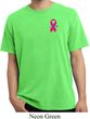 Breast Cancer Pink Ribbon Pin Pocket Print Pigment Dyed Shirt