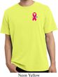 Breast Cancer Pink Ribbon Pin Pocket Print Pigment Dyed Shirt