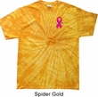 Breast Cancer Pink Ribbon Pin Pocket Print Spider Tie Dye Shirt