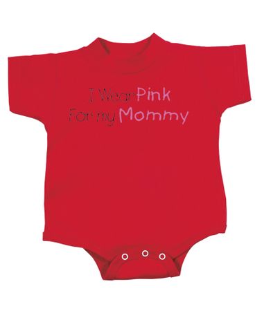 Breast Cancer Romper I Wear Pink For My Mommy Infant Creeper Red