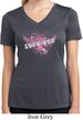 Breast Cancer Survivor Wings Ladies Moisture Wicking V-neck Shirt