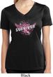 Breast Cancer Survivor Wings Ladies Moisture Wicking V-neck Shirt