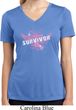 Breast Cancer Survivor Wings Ladies Moisture Wicking V-neck Shirt