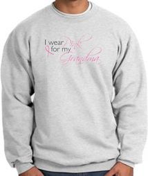 Breast Cancer Sweatshirt I Wear Pink For My Grandma Ash