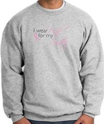 Breast Cancer Sweatshirt I Wear Pink For My Sister Grey Sweat Shirt