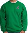 Breast Cancer Sweatshirt Pink Ribbon Pocket Print Kelly Green