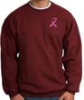 Breast Cancer Sweatshirt Pink Ribbon Pocket Print Maroon Sweatshirt