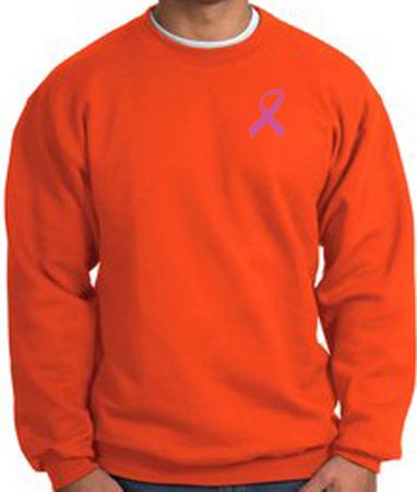 Breast Cancer Sweatshirt Pink Ribbon Pocket Print Orange Sweatshirt