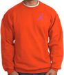 Breast Cancer Sweatshirt Pink Ribbon Pocket Print Orange Sweatshirt