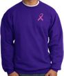 Breast Cancer Sweatshirt Pink Ribbon Pocket Print Purple Sweatshirt