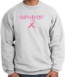 Breast Cancer Sweatshirt - Ribbon Distressed Survivor Ash Sweat Shirt