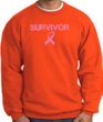 Breast Cancer Sweatshirt Ribbon Distressed Survivor Orange Sweat Shirt