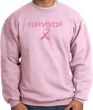 Breast Cancer Sweatshirt Ribbon Distressed Survivor Pink Sweat Shirt