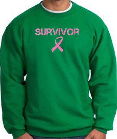 Breast Cancer Sweatshirt - Ribbon Survivor Kelly Green Sweat Shirt
