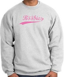 Breast Cancer Sweatshirt - Save The Boobies Adult Ash Sweat Shirt