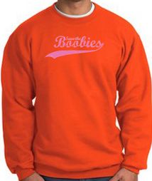 Breast Cancer Sweatshirt - Save The Boobies Adult Orange Sweat Shirt