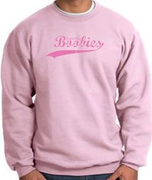 Breast Cancer Sweatshirt - Save The Boobies Adult Pink Sweat Shirt
