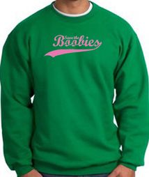 Breast Cancer Sweatshirt - Save The Boobies Kelly Green Sweat Shirt