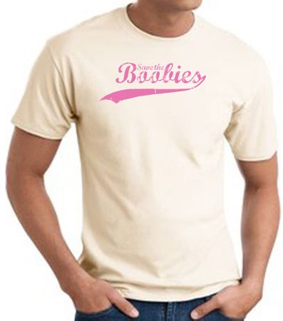 Breast Cancer T-shirt Distressed Save The Boobies Natural Tee Shirt