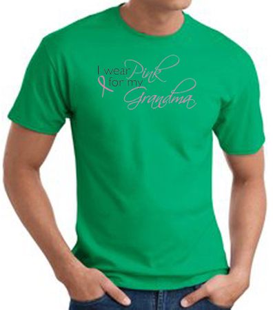 Breast Cancer T-shirt I Wear Pink For My Grandma Kelly Green Tee