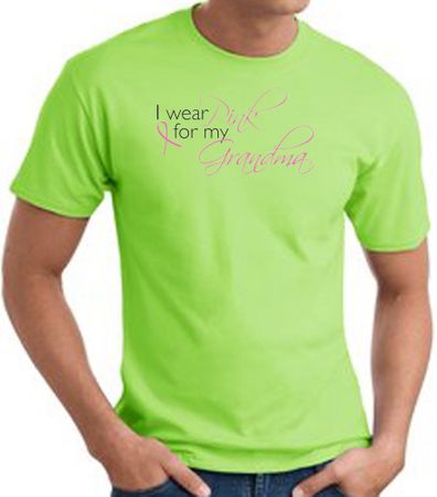 Breast Cancer T-shirt I Wear Pink For My Grandma Lime Tee
