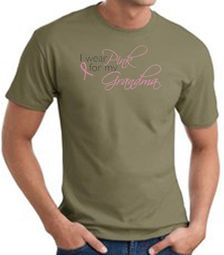 Breast Cancer T-shirt I Wear Pink For My Grandma Olive Tee