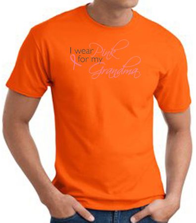 Breast Cancer T-shirt I Wear Pink For My Grandma Orange Tee