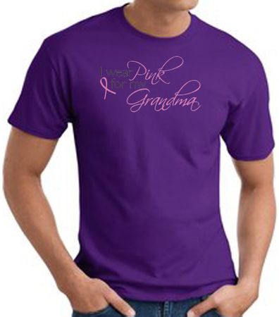 Breast Cancer T-shirt I Wear Pink For My Grandma Purple Tee