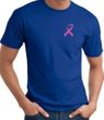 Breast Cancer T-shirt Pink Ribbon Pocket Print Royal Tee