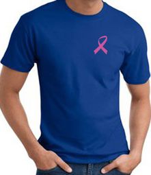 Breast Cancer T-shirt Pink Ribbon Pocket Print Royal Tee