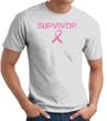 Breast Cancer T-shirt Ribbon Distressed Survivor Adult Ash Tee Shirt
