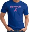 Breast Cancer T-shirt Ribbon Distressed Survivor Adult Royal Tee Shirt