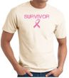 Breast Cancer T-shirt Ribbon Distressed Survivor Natural Tee Shirt