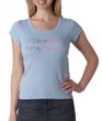 Breast Cancer T-shirt Scoop Neck I Wear Pink For My Mommy Light Blue