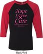 Breast Cancer Tee Hope Love Cure Raglan Shirt