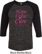 Breast Cancer Tee Hope Love Cure Raglan Shirt