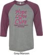 Breast Cancer Tee Hope Love Cure Raglan Shirt