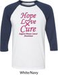 Breast Cancer Tee Hope Love Cure Raglan Shirt