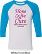Breast Cancer Tee Hope Love Cure Raglan Shirt