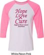 Breast Cancer Tee Hope Love Cure Raglan Shirt