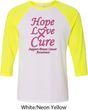 Breast Cancer Tee Hope Love Cure Raglan Shirt