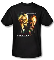 Bride Of Chucky T-shirt Movie Chucky Gets Lucky Adult Black Tee Shirt