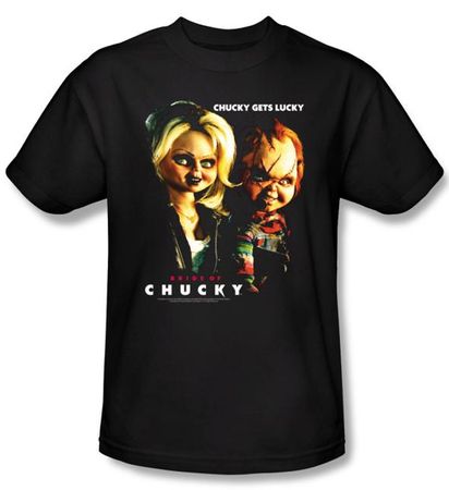 Bride Of Chucky T-shirt Movie Chucky Gets Lucky Adult Black Tee Shirt