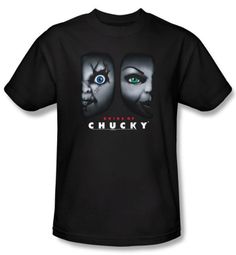 Bride Of Chucky T-shirt Movie Happy Couple Adult Black Tee Shirt
