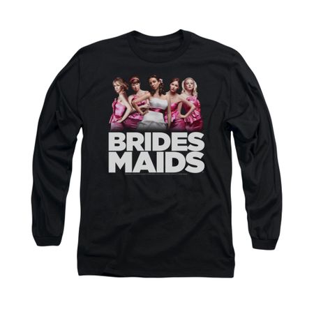 Bridesmaids Shirt Maids Long Sleeve Black Tee T-Shirt