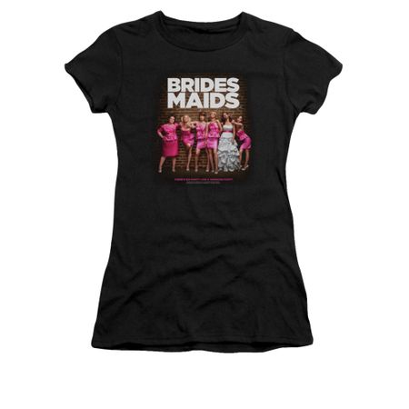 Bridesmaids Shirt Juniors Poster Black Tee T-Shirt