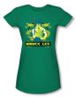Bruce Lee Juniors T-shirt Double Dragons Kelly Green
