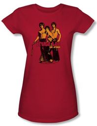Bruce Lee Juniors T-shirt Nunchucks Red
