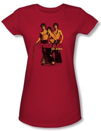 Bruce Lee Juniors T-shirt Nunchucks Red
